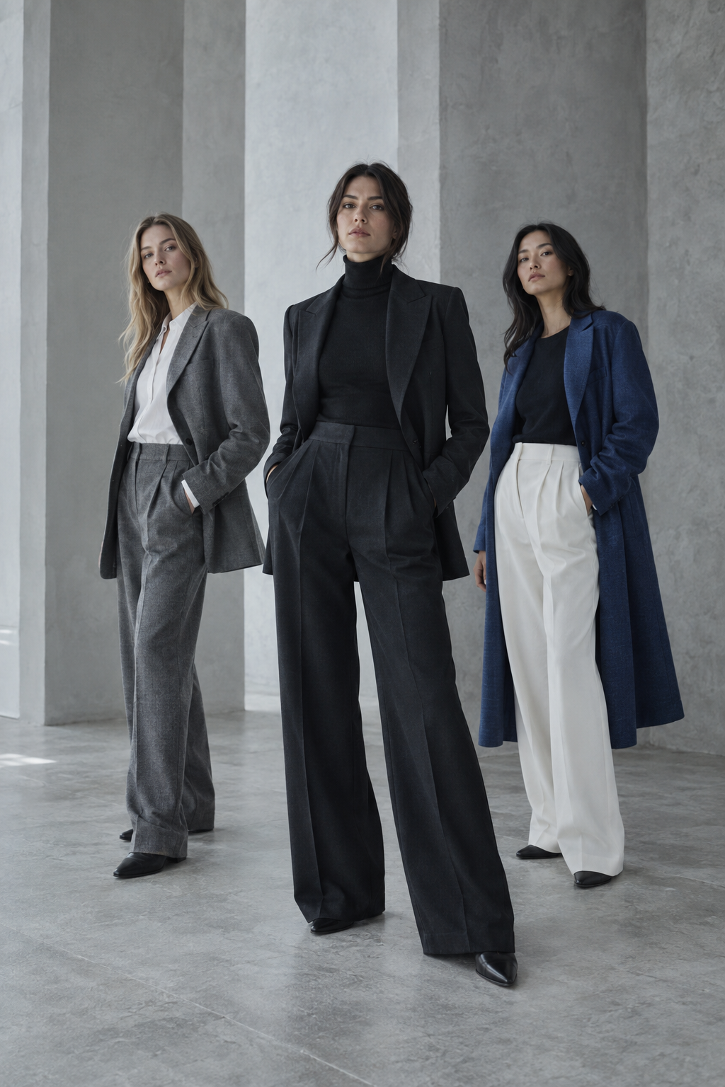 Adult women models in an architectural studio
