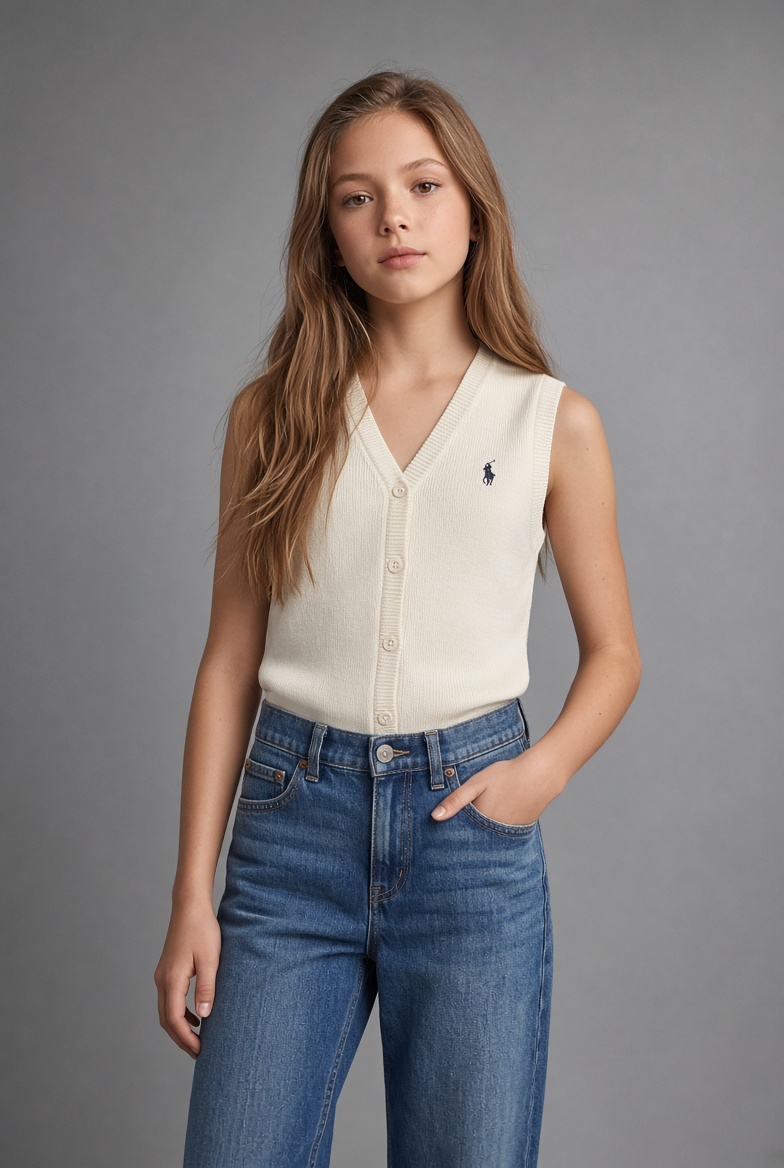 Young model in a clean studio portrait